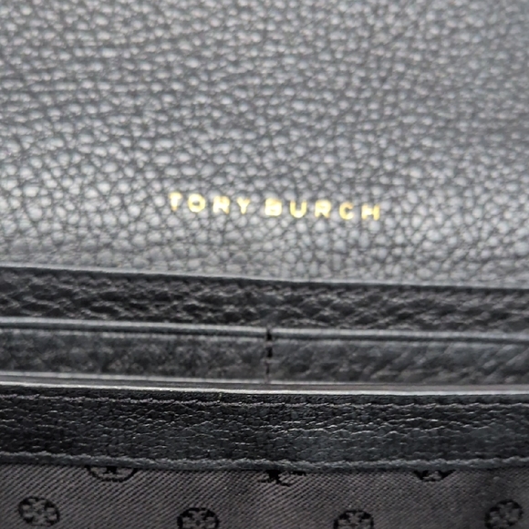 Tory Burch Bombe Flat Black Leather Crossbody Bag - Picture 2 of 11